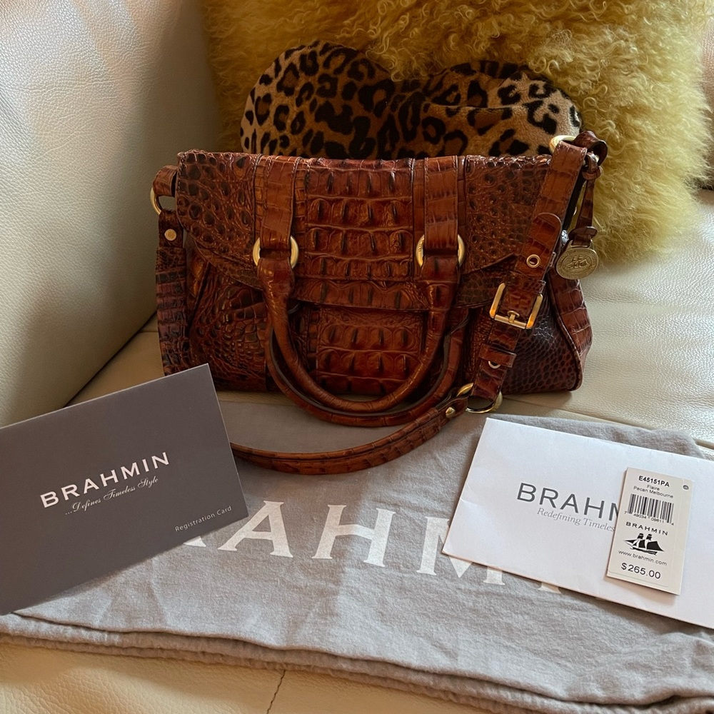 Brahmin Flaire Pecan Melbourne Shoulder/Satchel Handbag